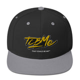 Embroidered Snapback Baseball Cap - yellow logo v2