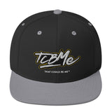 Embroidered Snapback Baseball Cap - white logo v2