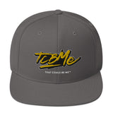 Embroidered Snapback Baseball Cap - yellow logo v2