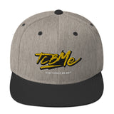 Embroidered Snapback Baseball Cap - yellow logo v2