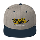 Embroidered Snapback Baseball Cap - yellow logo v2