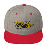 Embroidered Snapback Baseball Cap - yellow logo v2