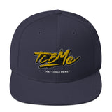 Embroidered Snapback Baseball Cap - yellow logo v2