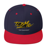 Embroidered Snapback Baseball Cap - yellow logo v2