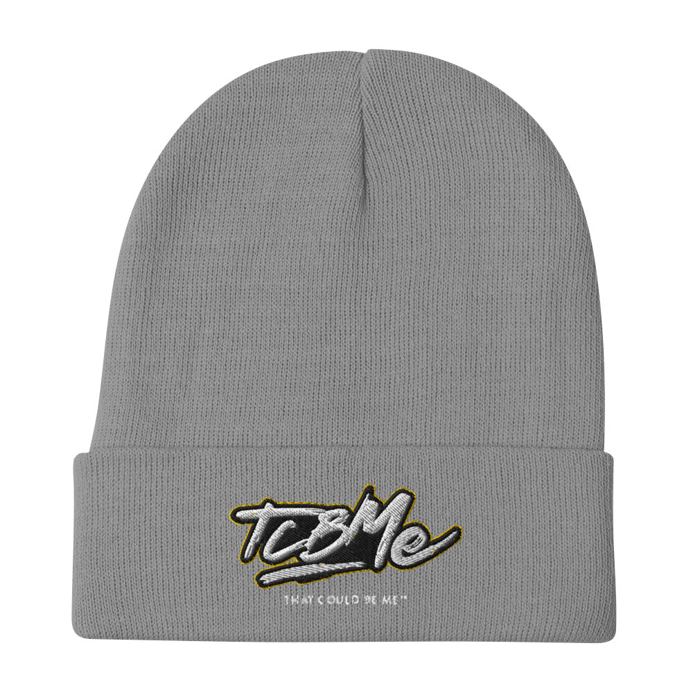 Embroidered Beanie - white logo